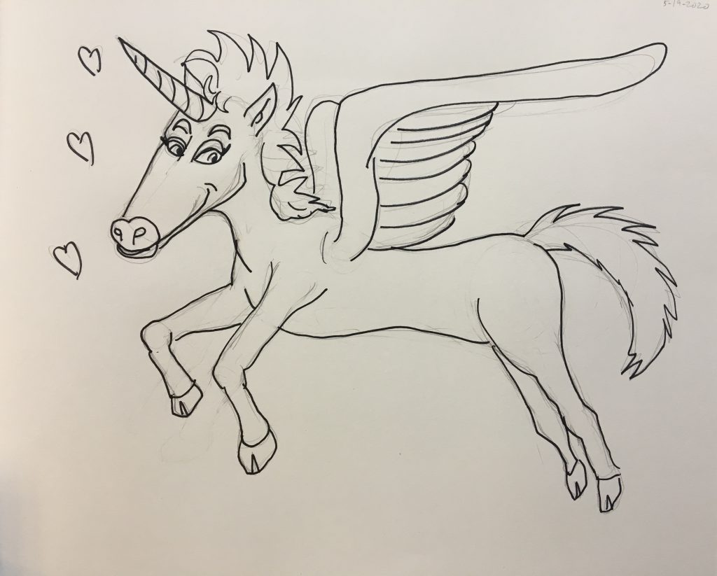 Unicorn Coloring Page - Fairytale Town